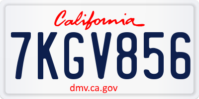 CA license plate 7KGV856