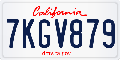 CA license plate 7KGV879