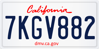 CA license plate 7KGV882