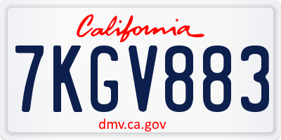 CA license plate 7KGV883