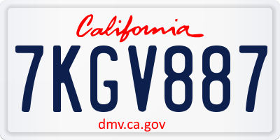 CA license plate 7KGV887