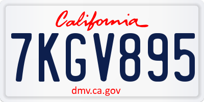 CA license plate 7KGV895