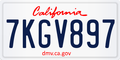 CA license plate 7KGV897