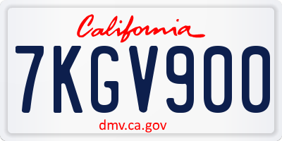 CA license plate 7KGV900