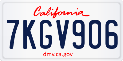 CA license plate 7KGV906