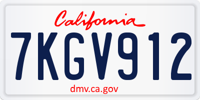 CA license plate 7KGV912