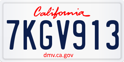CA license plate 7KGV913