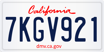 CA license plate 7KGV921