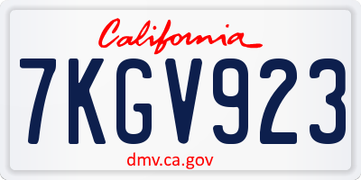 CA license plate 7KGV923