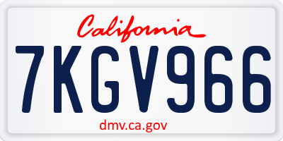 CA license plate 7KGV966