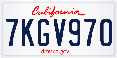 CA license plate 7KGV970