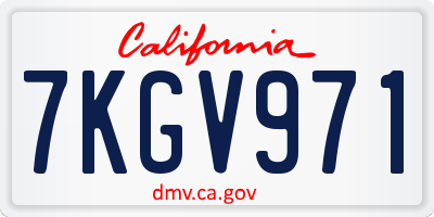 CA license plate 7KGV971