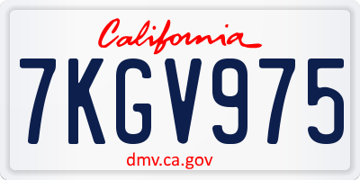 CA license plate 7KGV975