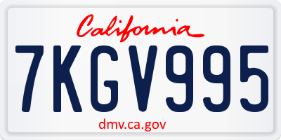 CA license plate 7KGV995