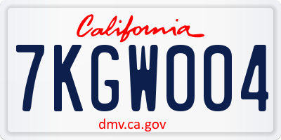 CA license plate 7KGW004