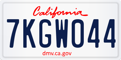 CA license plate 7KGW044