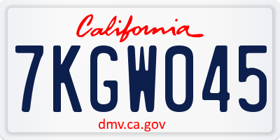 CA license plate 7KGW045