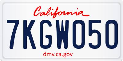 CA license plate 7KGW050