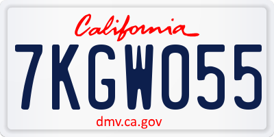 CA license plate 7KGW055