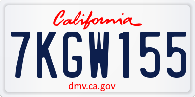 CA license plate 7KGW155