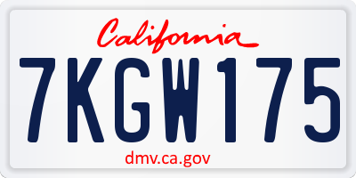 CA license plate 7KGW175