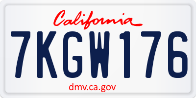 CA license plate 7KGW176