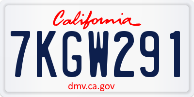 CA license plate 7KGW291