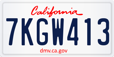 CA license plate 7KGW413