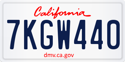 CA license plate 7KGW440