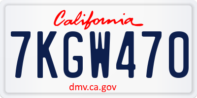 CA license plate 7KGW470