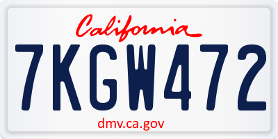 CA license plate 7KGW472