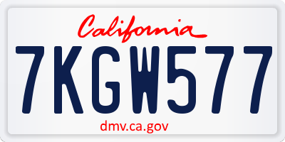 CA license plate 7KGW577