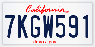 CA license plate 7KGW591