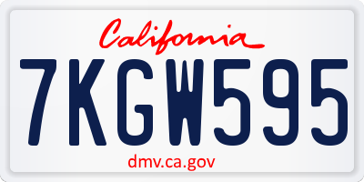 CA license plate 7KGW595