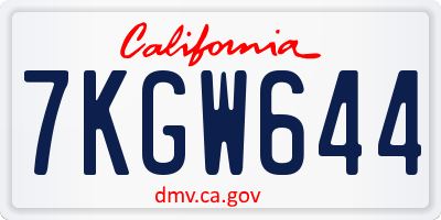 CA license plate 7KGW644