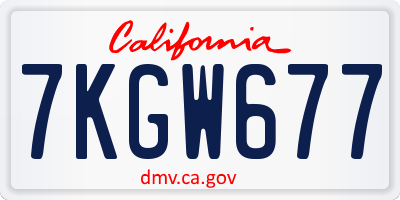 CA license plate 7KGW677