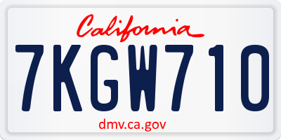 CA license plate 7KGW710