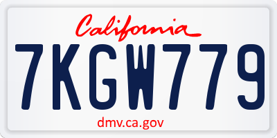 CA license plate 7KGW779
