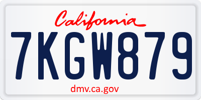 CA license plate 7KGW879