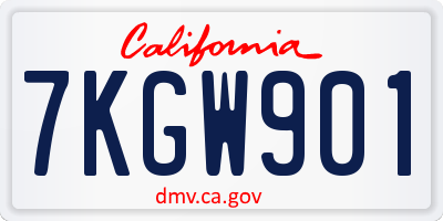 CA license plate 7KGW901