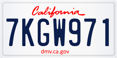 CA license plate 7KGW971