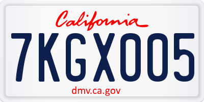 CA license plate 7KGX005