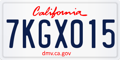CA license plate 7KGX015
