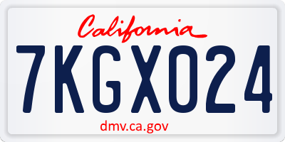 CA license plate 7KGX024