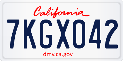 CA license plate 7KGX042