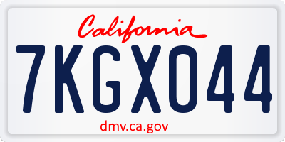 CA license plate 7KGX044