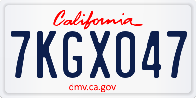 CA license plate 7KGX047