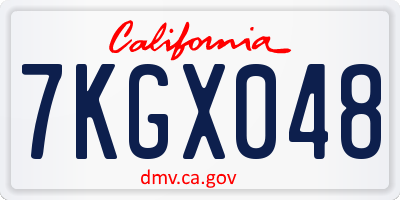CA license plate 7KGX048