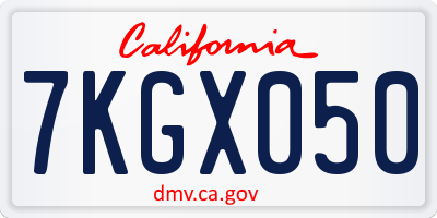 CA license plate 7KGX050