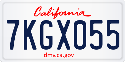 CA license plate 7KGX055